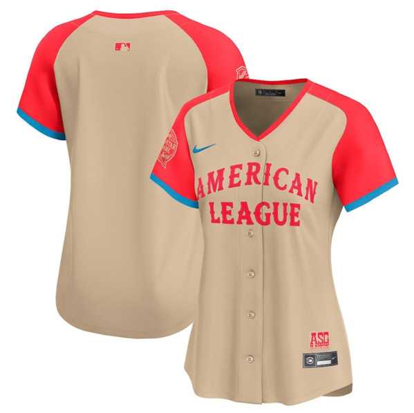 Women%27s American League Blank Cream 2024 All-Star Limited Stitched Baseball Jersey(Run Small)